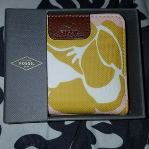 FOSSIL Leather Floral Wallet